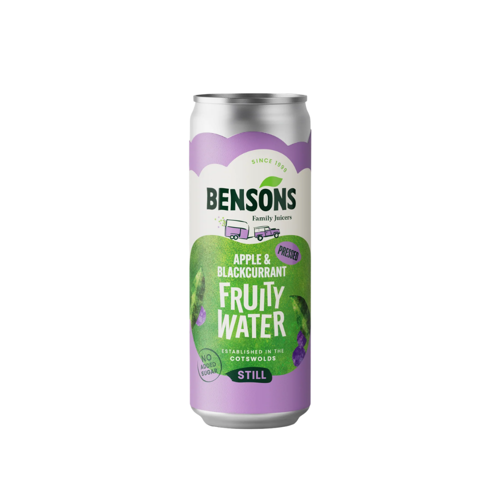 Bensons Fruity Water Blackcurrant & Apple Cans 24 x 250ml